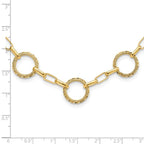 Leslie's 14K Dia-cut and Textured Circles Fancy Link with 1in. ext Necklace - Image 4