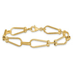 Leslie's 14K Dia-cut and Textured Fancy Link Bracelet - Image 3