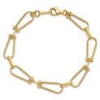 Leslie's 14K Dia-cut and Textured Fancy Link Bracelet - Image 4