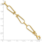 Leslie's 14K Dia-cut and Textured Fancy Link Bracelet - Image 5
