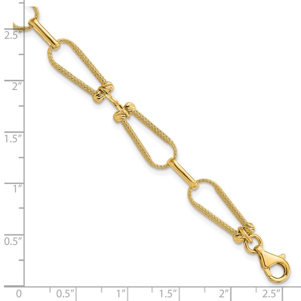 Leslie's 14K Dia-cut and Textured Fancy Link Bracelet - Image 5