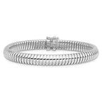14K White Gold Polished 7.5mm Domed Bracelet - Image 3