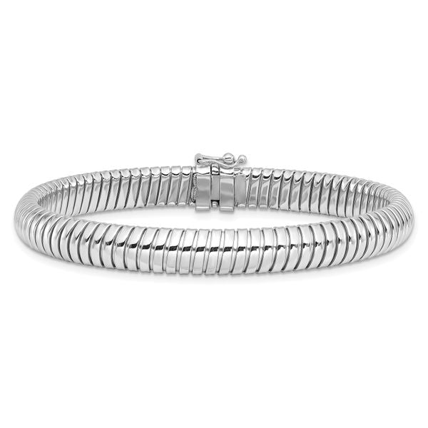14K White Gold Polished 7.5mm Domed Bracelet - Image 3