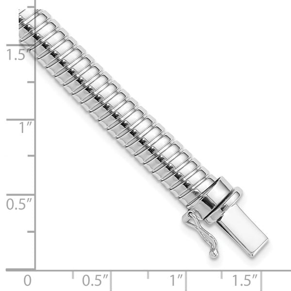 14K White Gold Polished 7.5mm Domed Bracelet - Image 4