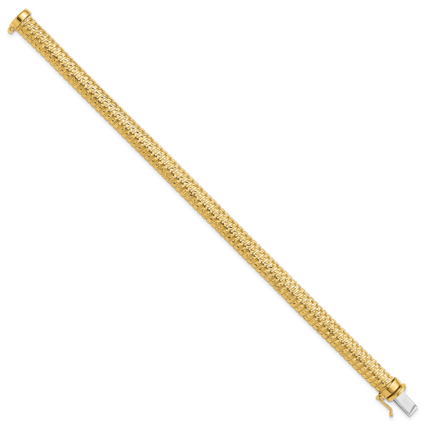 Leslie's 14K Polished and Diamond-cut Domed Bracelet - Image 2