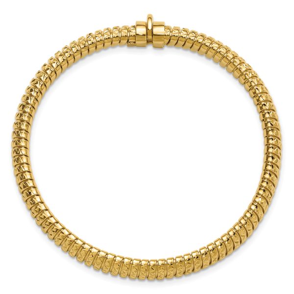 Leslie's 14K Polished and Diamond-cut Domed Bracelet - Image 4