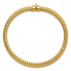 Leslie's 14K Polished and Diamond-cut Domed Bracelet - Image 4