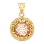 Leslie's 14K Diamond-cut Natural Shell Floral Cameo Pendant
