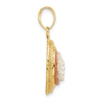 Leslie's 14K Diamond-cut Natural Shell Floral Cameo Pendant - Image 2