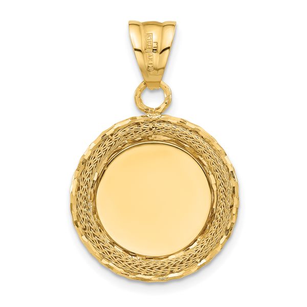 Leslie's 14K Diamond-cut Natural Shell Floral Cameo Pendant - Image 3