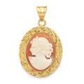 Leslie's 14K Diamond-cut Natural Shell Portrait Cameo Pendant