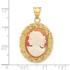 Leslie's 14K Diamond-cut Natural Shell Portrait Cameo Pendant - Image 4