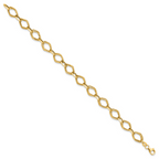 Leslie's 14K Polished and Textured Fancy Link Bracelet - Image 2