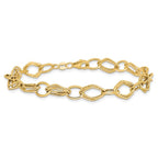 Leslie's 14K Polished and Textured Fancy Link Bracelet - Image 3