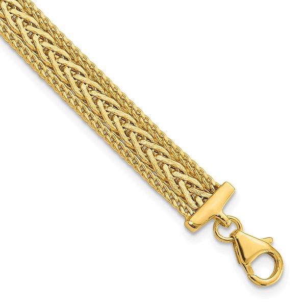 Leslie's 14K Polished and Textured Braided Bracelet
