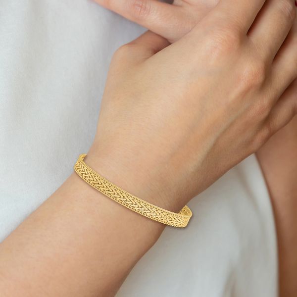 Leslie's 14K Polished and Textured Braided Bracelet - Image 5