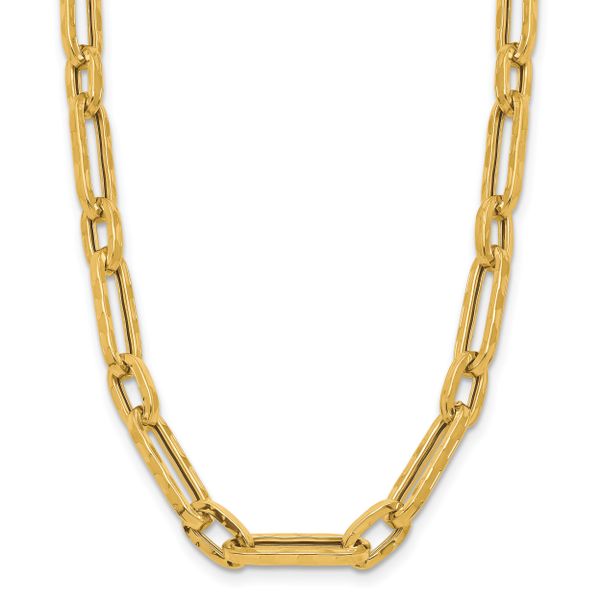Leslie's 14K Polished and Textured Fancy Link Necklace