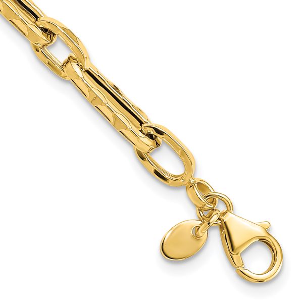 Leslie's 14K Polished and Textured Fancy Link Necklace - Image 3