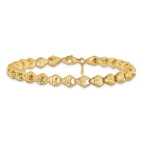 Leslie's 14K Diamond-cut Fancy Link Bracelet - Image 3