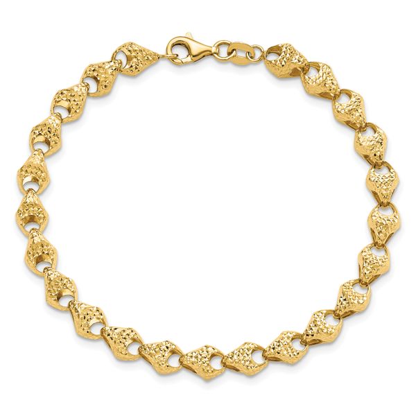 Leslie's 14K Diamond-cut Fancy Link Bracelet - Image 4