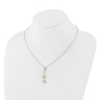 14K Two-tone Diamond-cut Beads Drop Necklace - Image 3