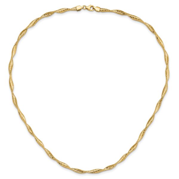 14K Polished Twisted Stretch Necklace - Image 3