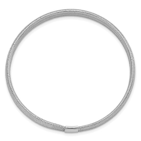 Leslie's 14K with White Rhodium Plating Polished Stretch Bracelet - Image 2