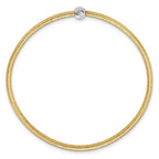 Leslie's 14K with Rhodium Polished with Diamond-cut Bead Stretch Bracelet - Image 2
