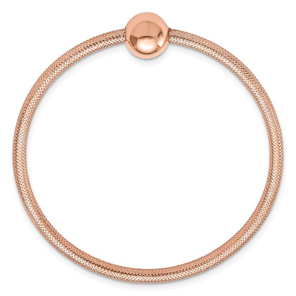 Leslie's 14K w/Rose Gold-plating Polished with Bead Stretch Bracelet - Image 2