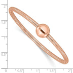 Leslie's 14K w/Rose Gold-plating Polished with Bead Stretch Bracelet - Image 3