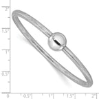 Leslie's 14K w/White RH-plating Polished with Bead Stretch Bracelet - Image 3
