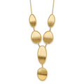 Leslie's 14K Brushed and Diamond-cut Y Drop with 2 in ext. Necklace