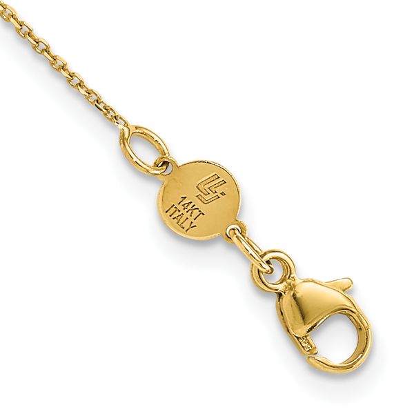 Leslie's 14K Brushed and Diamond-cut Y Drop with 2 in ext. Necklace - Image 3