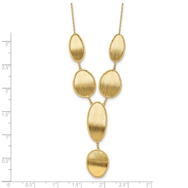 Leslie's 14K Brushed and Diamond-cut Y Drop with 2 in ext. Necklace - Image 5