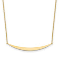 Leslie's 14K Polished Curved Bar with 2in. ext. Necklace