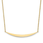 Leslie's 14K Polished Curved Bar with 2in. ext. Necklace
