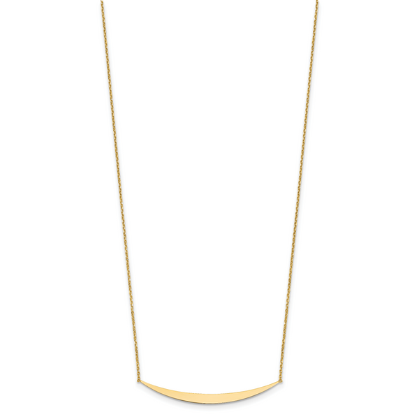Leslie's 14K Polished Curved Bar with 2in. ext. Necklace - Image 2