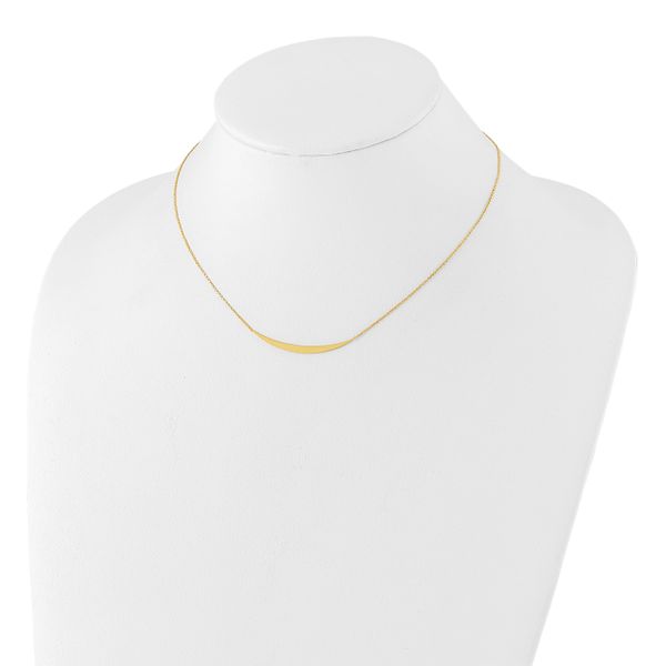 Leslie's 14K Polished Curved Bar with 2in. ext. Necklace - Image 4