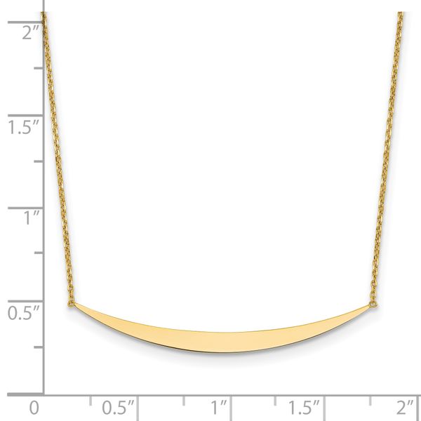 Leslie's 14K Polished Curved Bar with 2in. ext. Necklace - Image 5