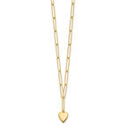 Leslie's 14K Polished Heart Paperclip Link Necklace - Image 2