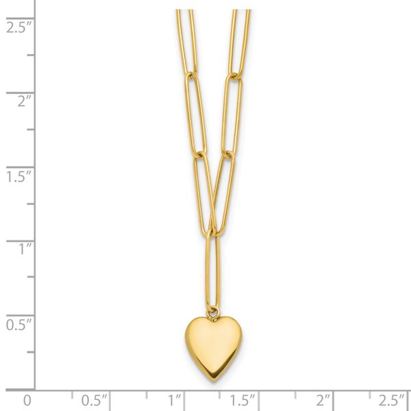 Leslie's 14K Polished Heart Paperclip Link Necklace - Image 4