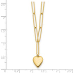 Leslie's 14K Polished Heart Paperclip Link Necklace - Image 4