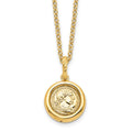14K Polished Replica Roman Coin 18in Necklace