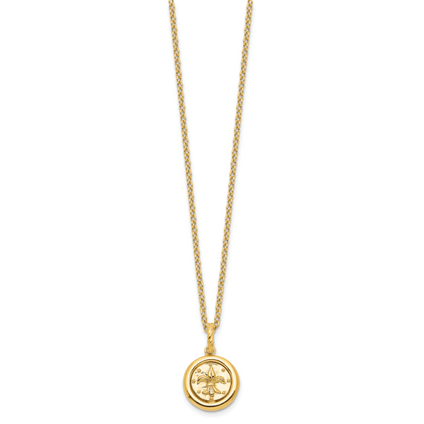 14K Polished Replica Roman Coin 18in Necklace - Image 4