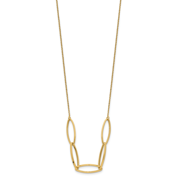 14K Polished Fancy Link 16.5in with 1in. Ext Necklace - Image 2