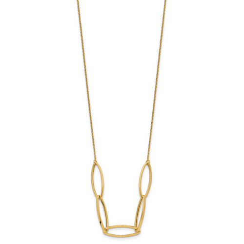 14K Polished Fancy Link 16.5in with 1in. Ext Necklace - Image 2