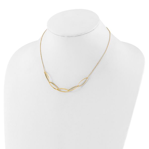 14K Polished Fancy Link 16.5in with 1in. Ext Necklace - Image 4