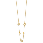 14K Polished and Filigree Circle Stations with 1in. ext. Necklace - Image 2