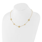 14K Polished and Filigree Circle Stations with 1in. ext. Necklace - Image 4