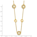 14K Polished and Filigree Circle Stations with 1in. ext. Necklace - Image 5